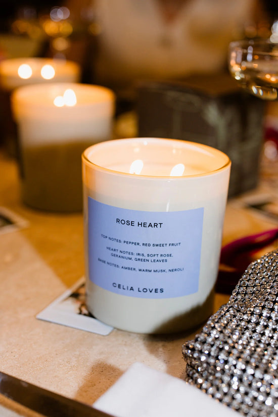 Celia Loves - Soiree 80hr Soy Candle (Rose Heart)