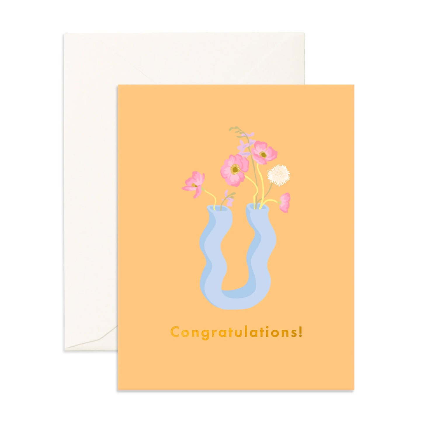 Fox & Fallow - Congratulations Wiggle Vase Greeting Card