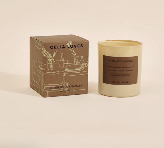 Celia Loves - Soiree 80hr Soy Candle (Green Moss + Vanilla)