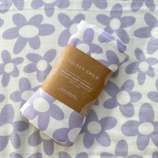 Golden Child - The Dream 100% Organic Cotton Baby Swaddle (Posy)