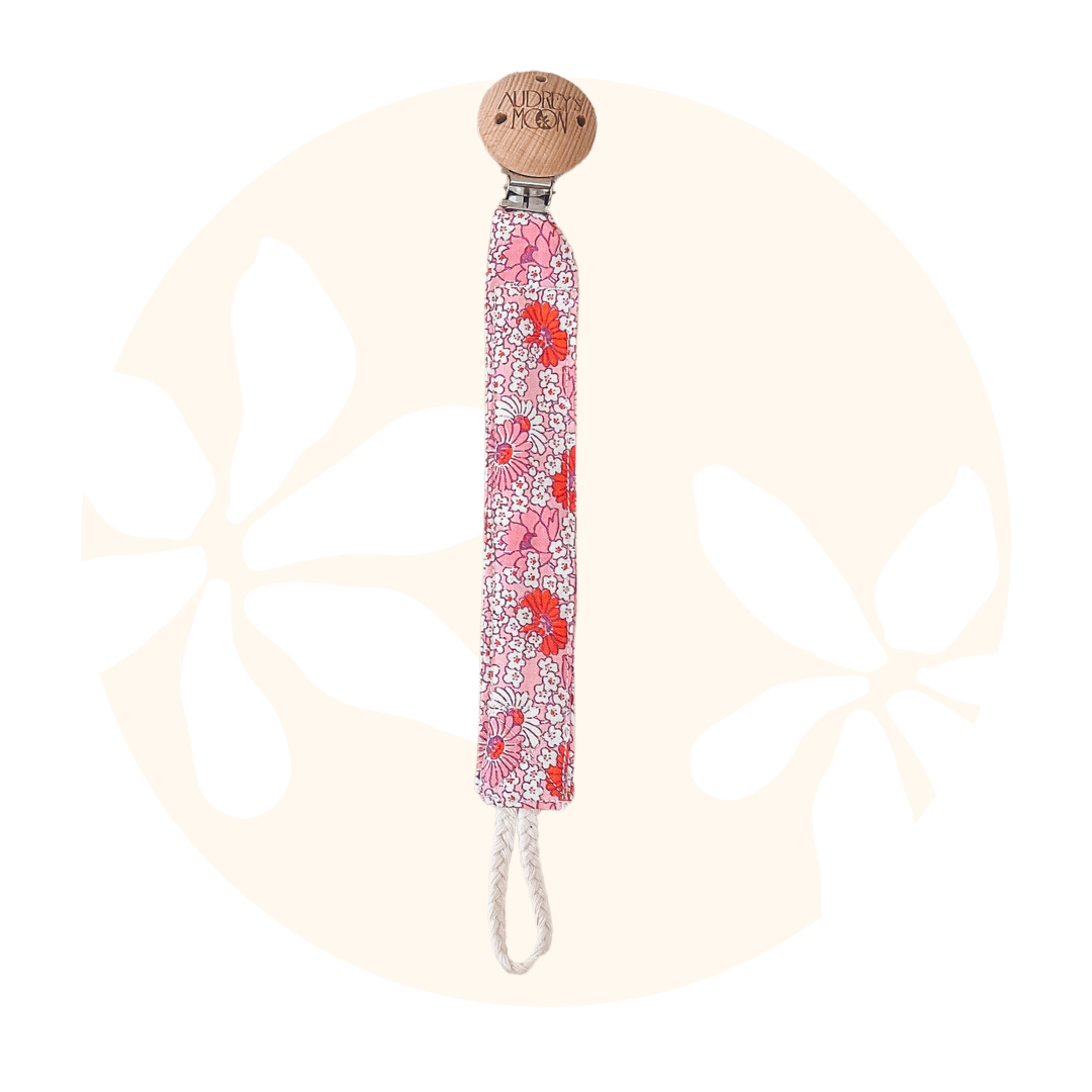 Audrey's Moon - Cotton Dummy Clip (Pink/Red Blossom)