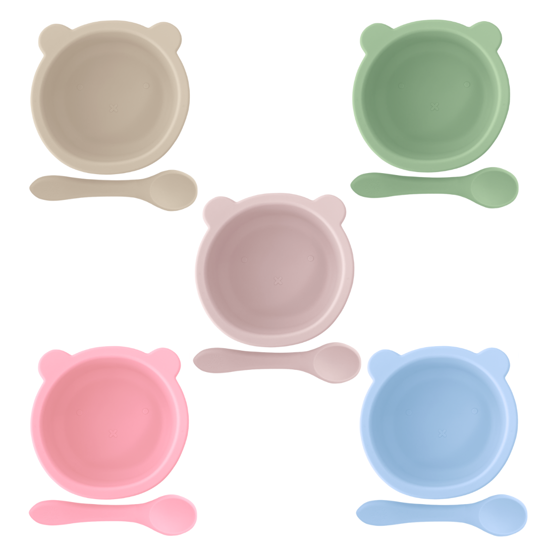 Sundae Bébé - Teddy Bear Bowl + Spoon Set (Colour Options)