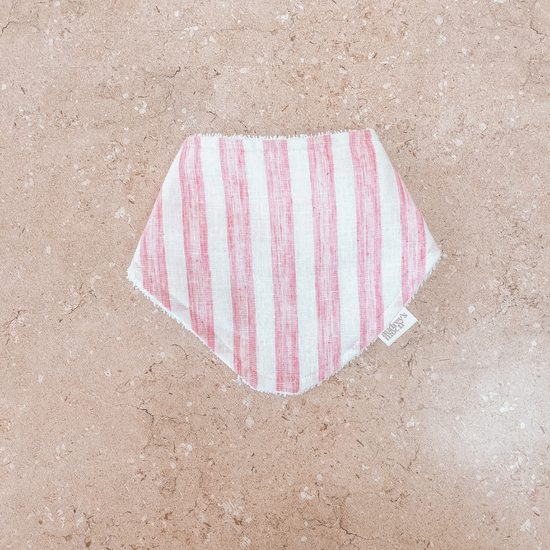 Audrey's Moon - Cotton Bandana Front Bib (Linen Candy Stripe)