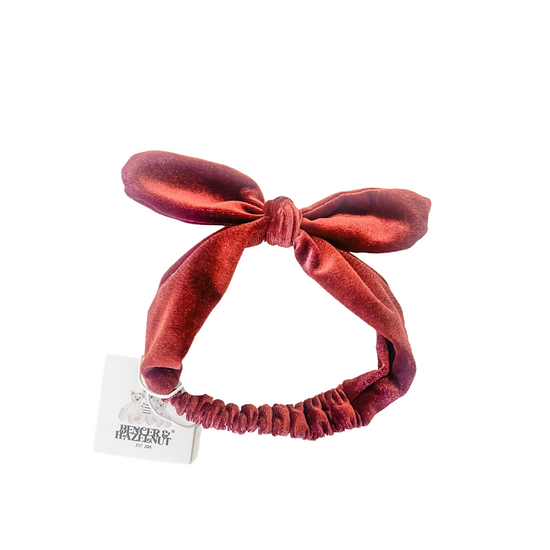 Load image into Gallery viewer, Bencer &amp;amp; Hazelnut - Red Velvet Bow Headband
