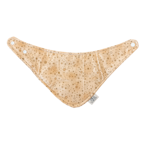 Load image into Gallery viewer, Audrey&amp;#39;s Moon - Double-Sided Bandana Front Bib (Gold Stars/Gingham)

