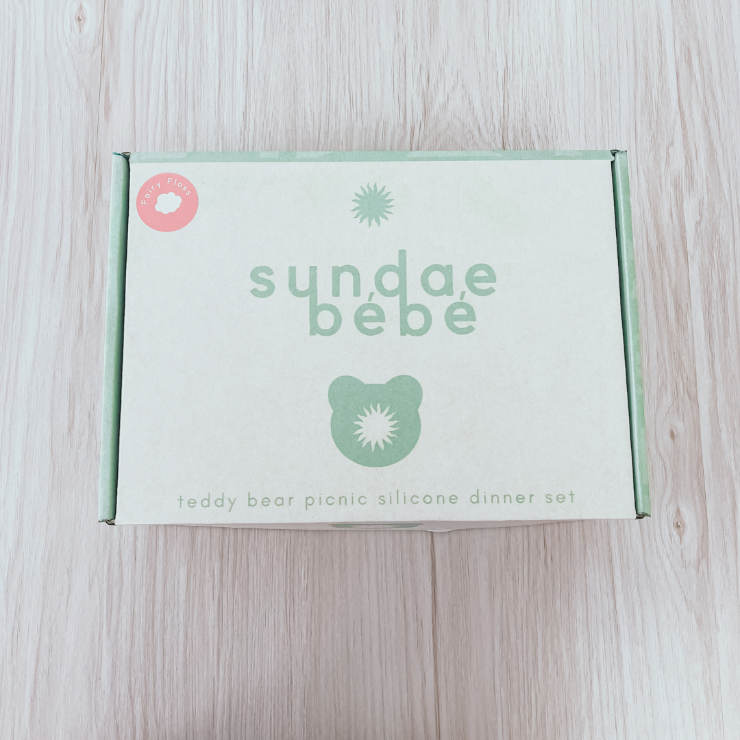 Sundae Bébé - Teddy Bear Picnic Silicone Dinner Set (Strawberry Milk)
