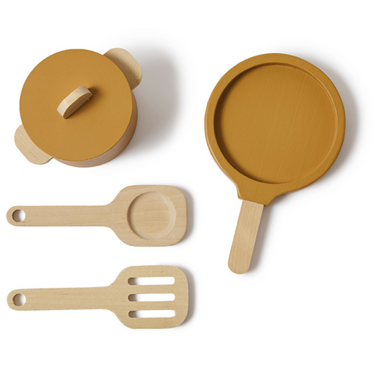Flexa - Wooden Pot & Pan Toy Set (Mustard)