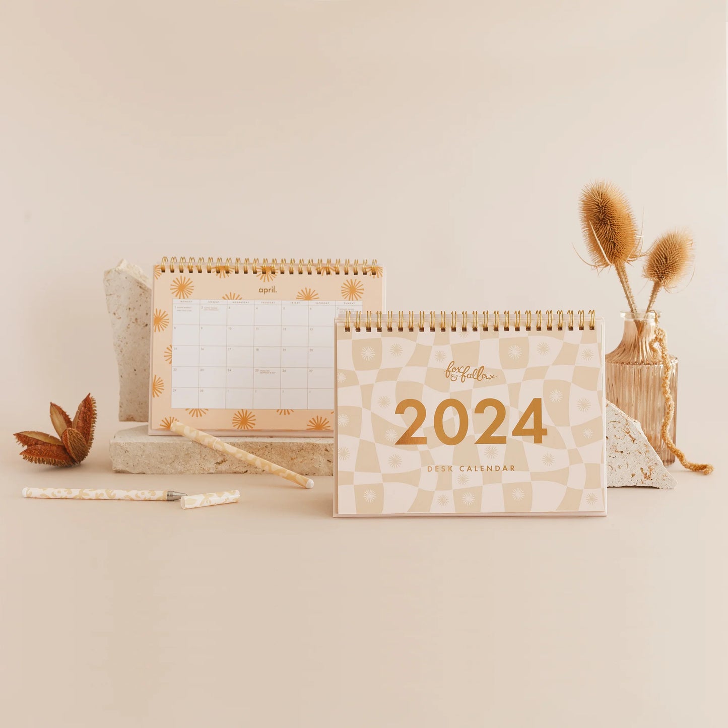 Load image into Gallery viewer, Fox &amp;amp; Fallow - 2024 Helios A5 Desk Calendar
