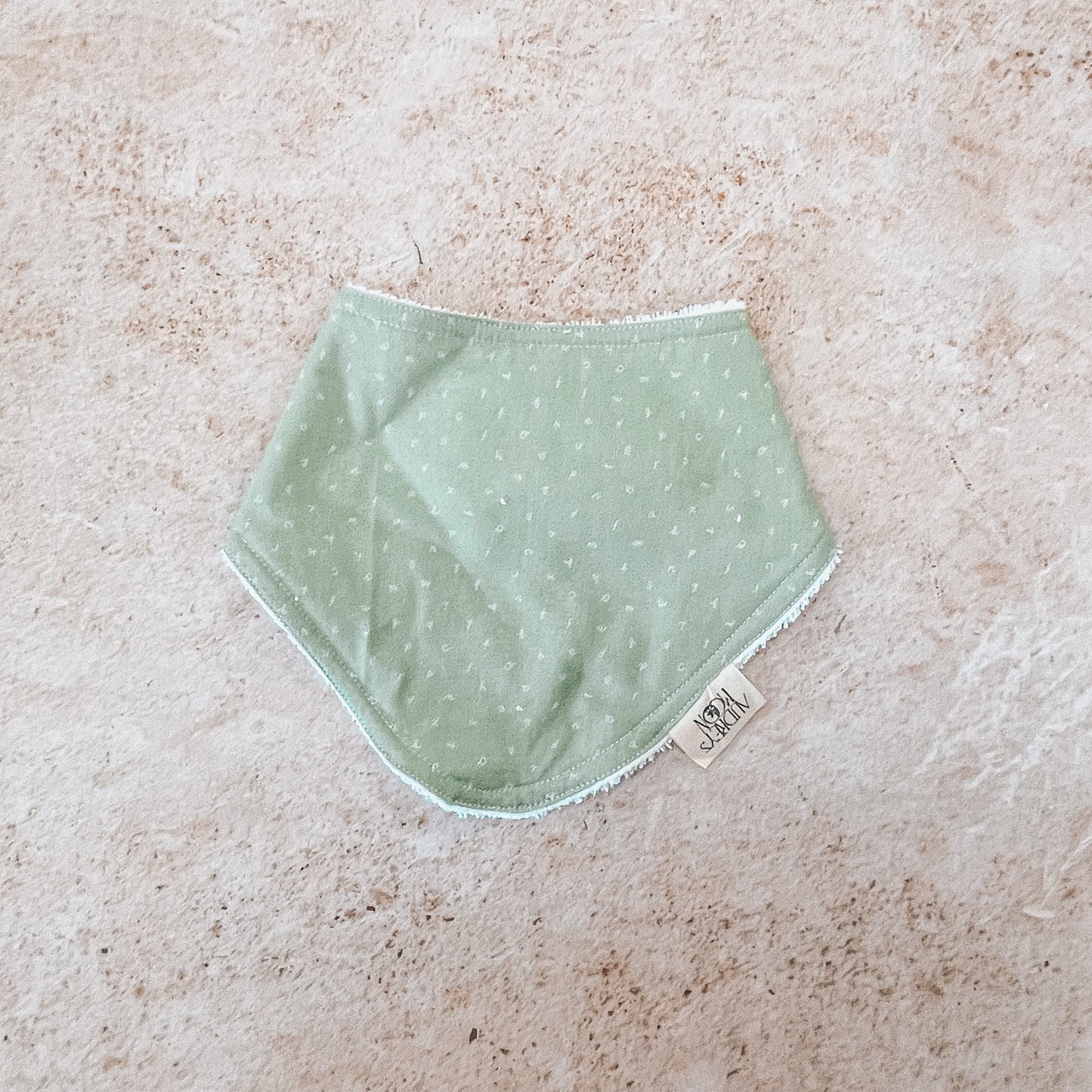 Audrey's Moon - Cotton Bandana Front Bib (Lime Alphabet)
