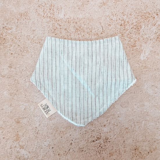 Audrey's Moon - Cotton Bandana Front Bib (Linen Stripe)