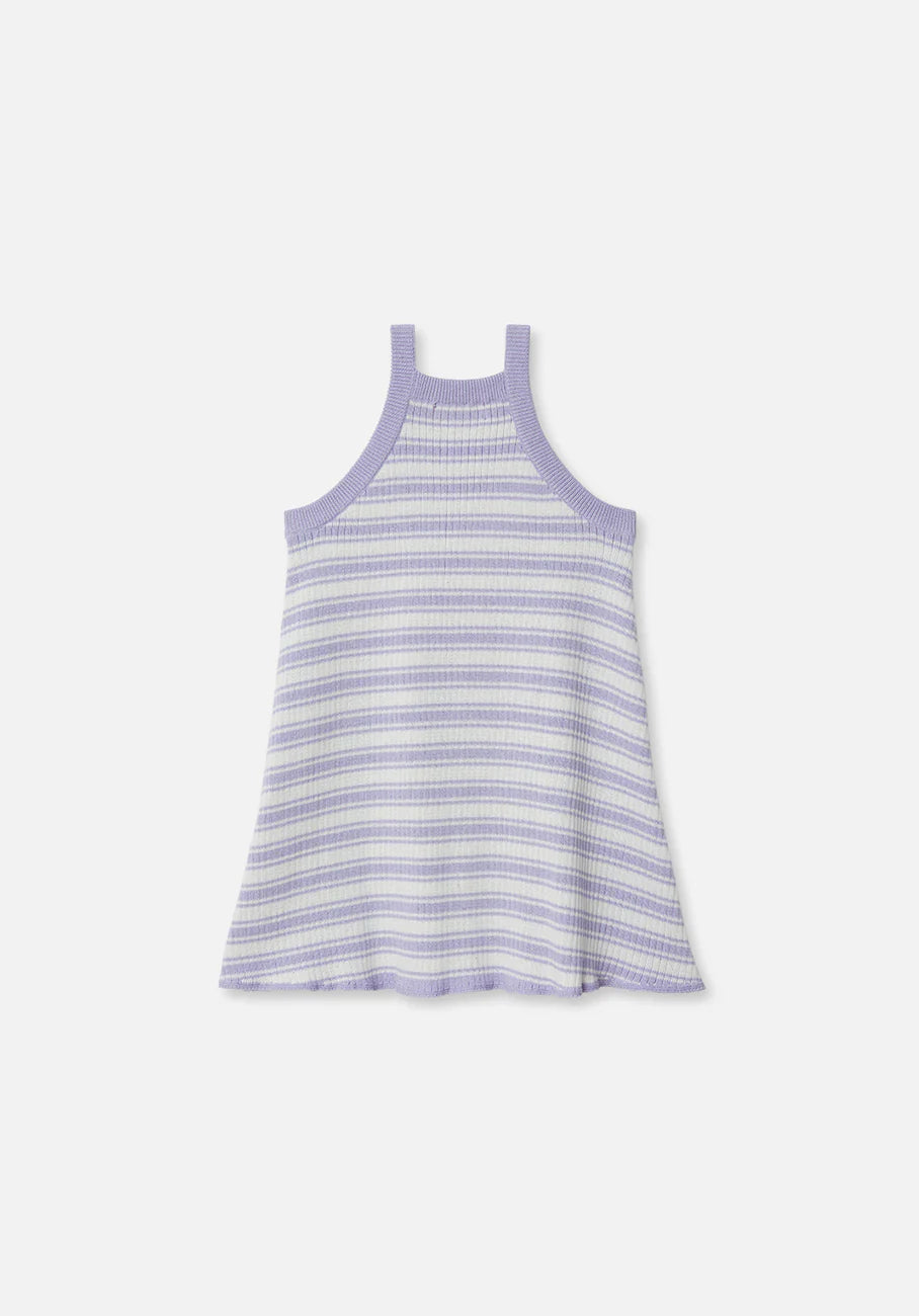 Miann & Co - Knit Strap Dress (Lavender Stripe)