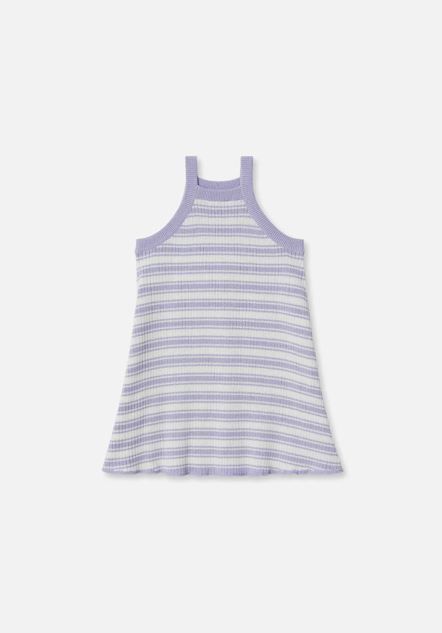 Miann & Co - Knit Strap Dress (Lavender Stripe)