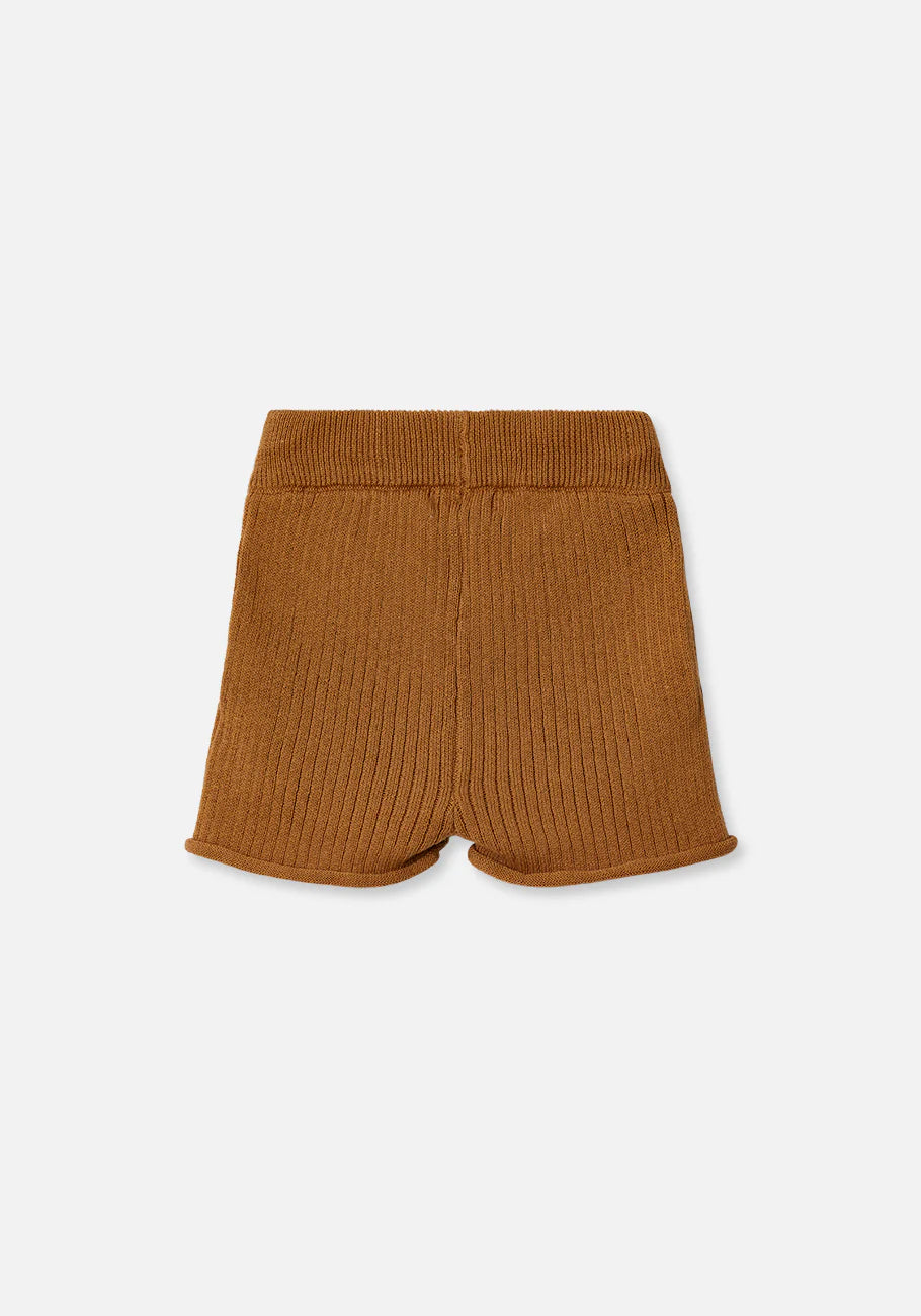 Miann & Co - Texture Rib Shorts (Caramel)