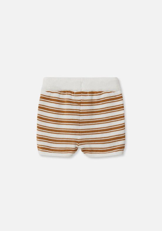 Miann & Co - Knit Shorts (Caramel Stripe)
