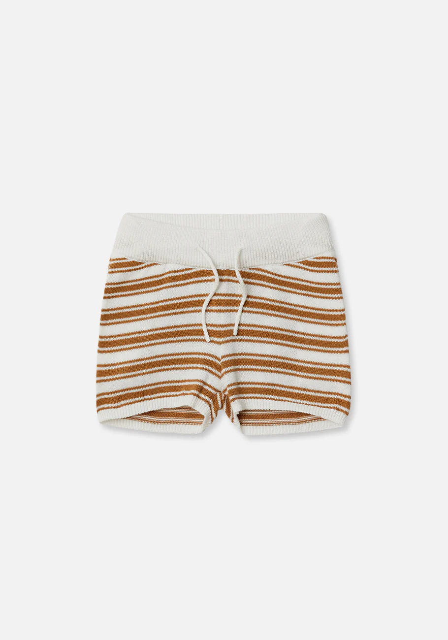 Miann & Co - Knit Shorts (Caramel Stripe)