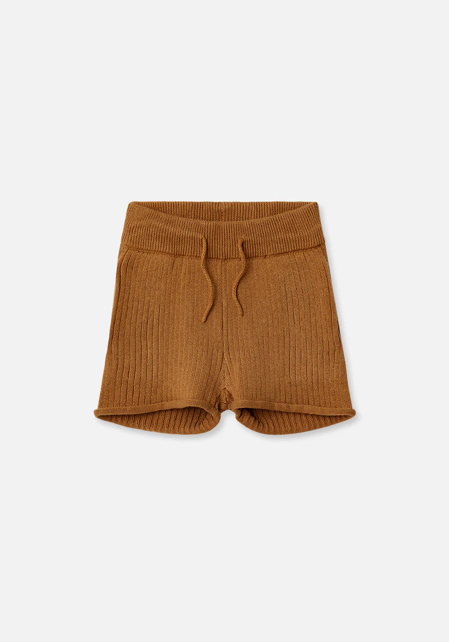 Miann & Co - Texture Rib Shorts (Caramel)