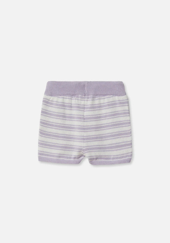 Miann & Co - Knit Shorts (Lavender Stripe)