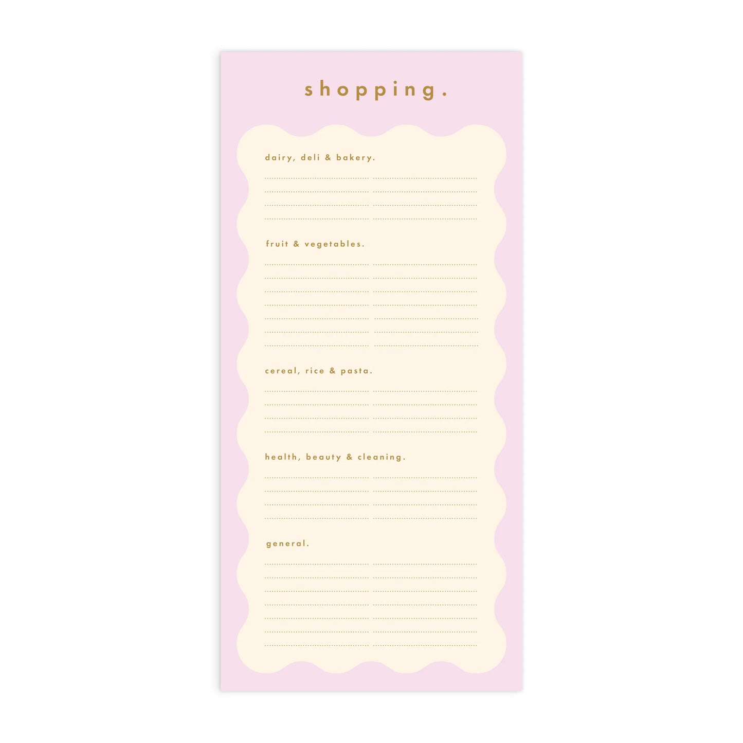 Fox & Fallow - Lilac Wiggle DL Shopping List Magnet Notepad