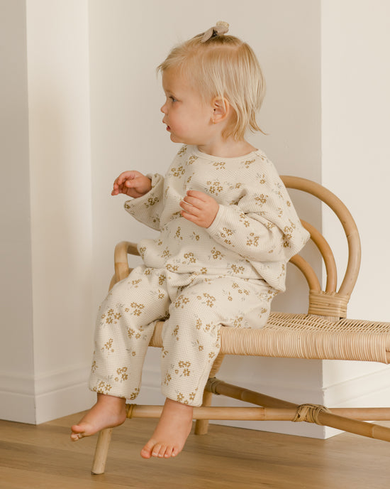 Quincy Mae - Waffle Slouch Set (Honey Flower)