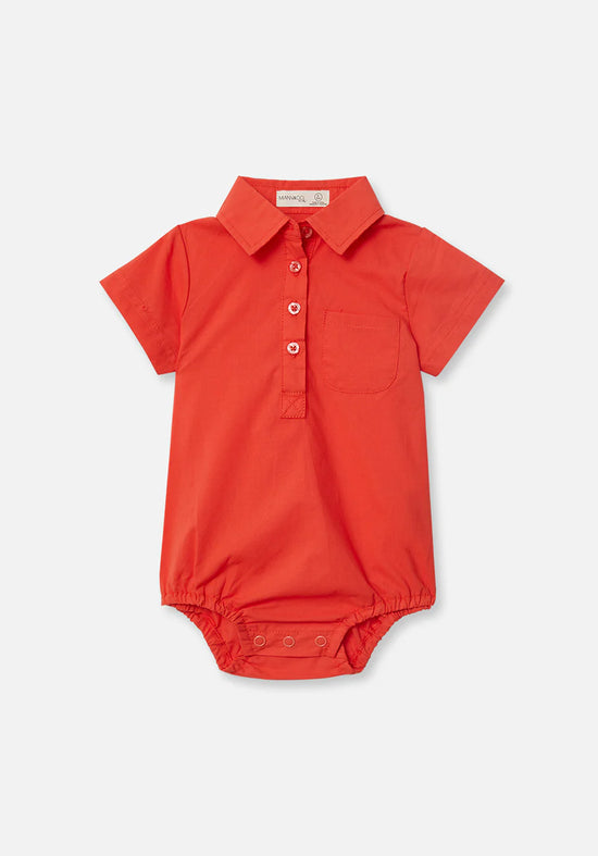 Load image into Gallery viewer, Miann &amp;amp; Co - Short Sleeve Collared Bodysuit (Tomato)

