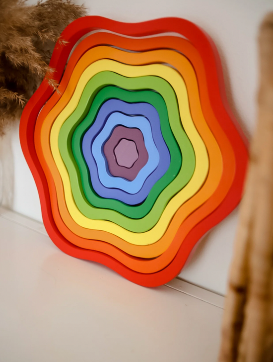 QToys - Wooden Rainbow Flower Set