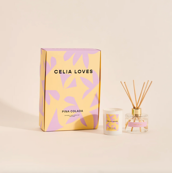 Load image into Gallery viewer, Celia Loves - Diffuser &amp;amp; Mini Soy Candle Duo Set (Pina Colada)
