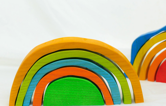 QToys - Colour Wooden Rainbow Stacker