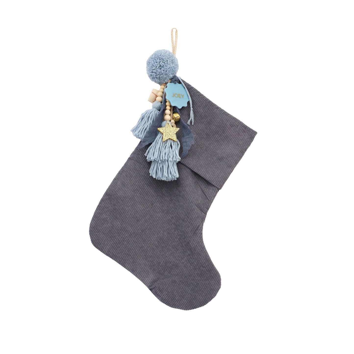 Hello Marla - Corduroy Christmas Stocking (Denim Blue)
