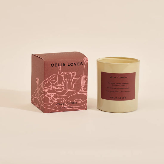 Celia Loves - Soiree 80hr Soy Candle (Velvet Cherry)