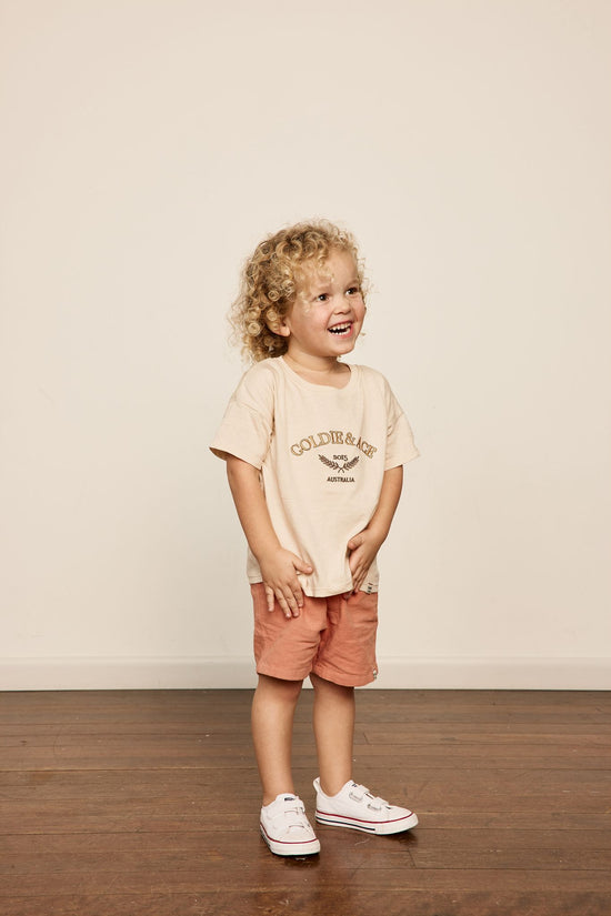 Load image into Gallery viewer, Goldie + Ace - Legacy Embroidered T-Shirt (Oatmeal)

