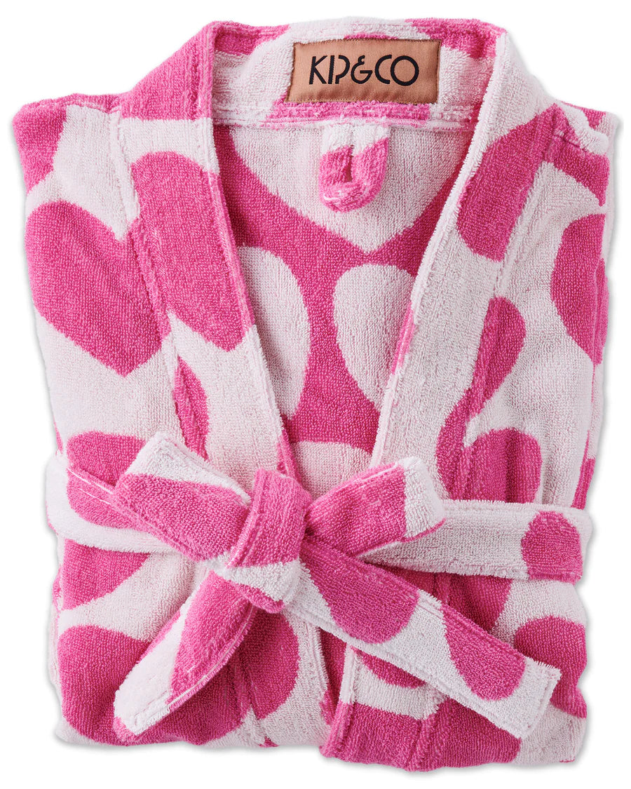 Load image into Gallery viewer, Kip &amp;amp; Co.- Printed Terry Bath Towel (Big Hearted Pink)
