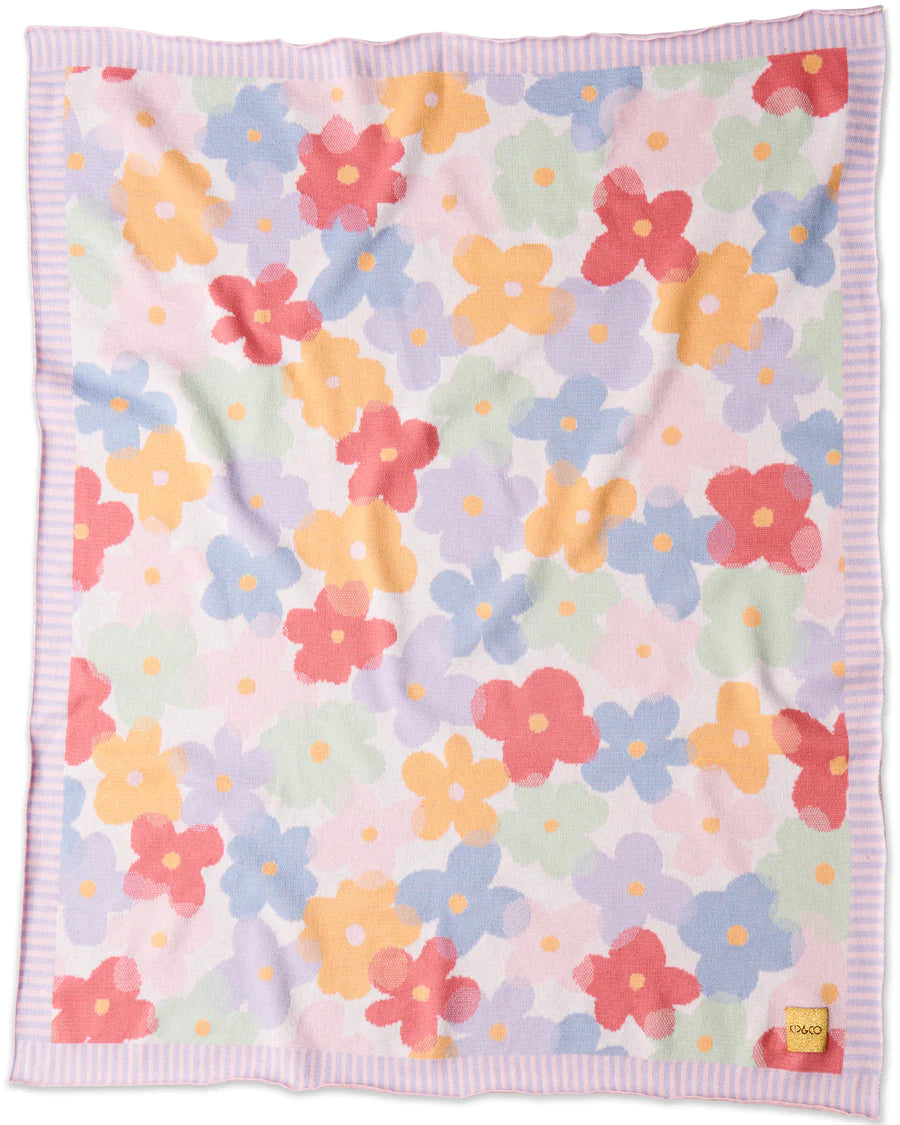 Kip & Co - Cotton Knitted Baby Blanket (Paper Daisy)