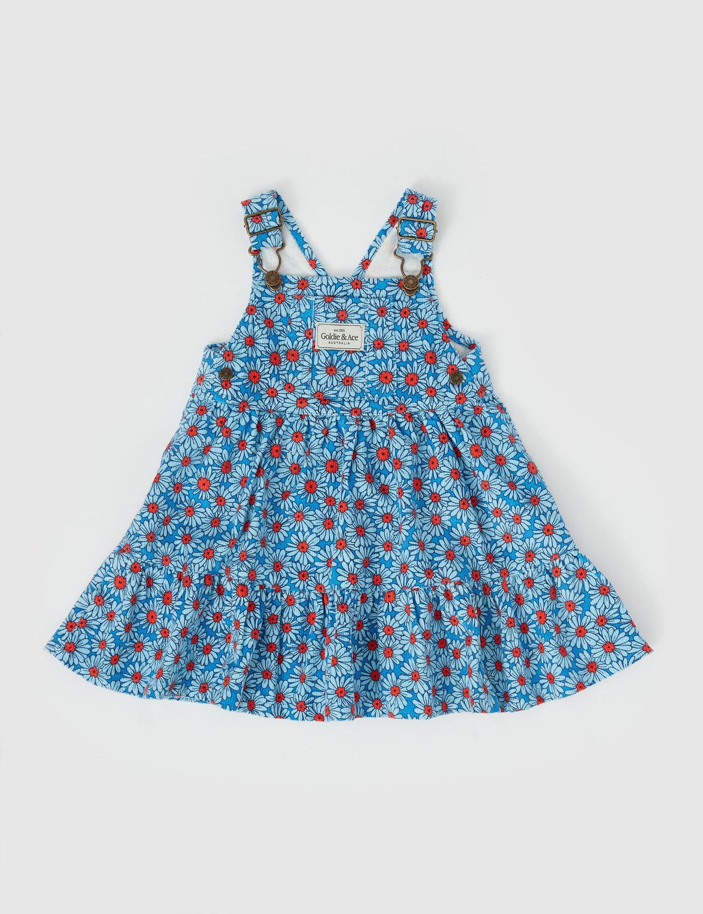 Goldie + Ace - Dixie Daisy Tiered Corduroy Pinafore Dress (Blue/Red)