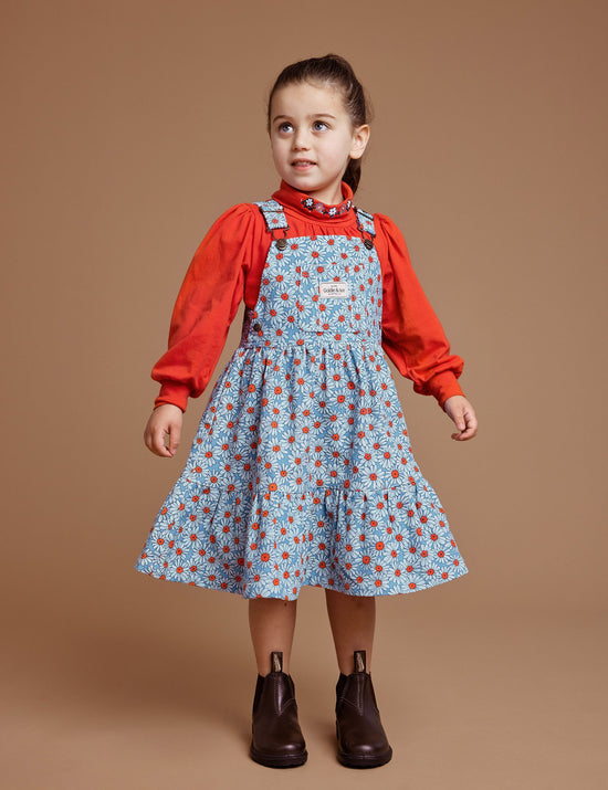 Goldie + Ace - Dixie Daisy Tiered Corduroy Pinafore Dress (Blue/Red)
