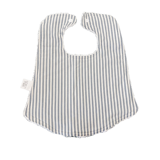 Load image into Gallery viewer, Audrey&amp;#39;s Moon - Cotton Angled Front Bib (Navy Stripe)
