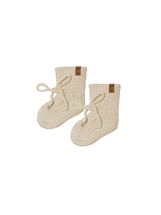 Quincy Mae - Knit Booties Natural
