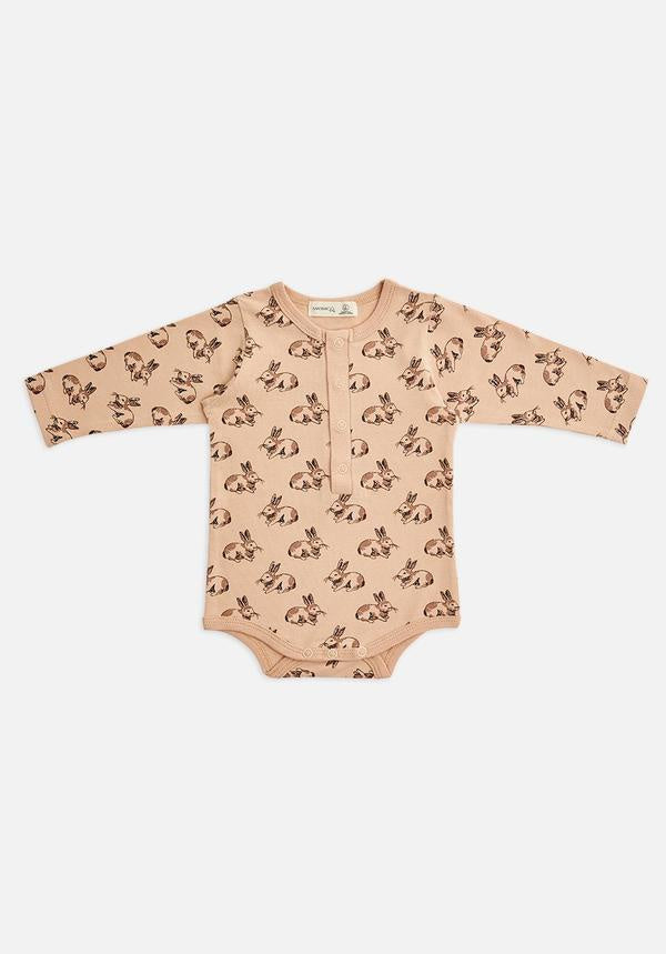 Load image into Gallery viewer, Miann &amp;amp; Co Organic Cotton Basic Long Sleeve Bodysuit - Marlow Bunny
