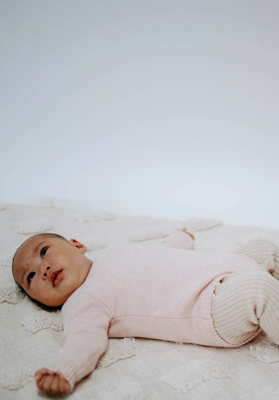 Miann & Co Long Sleeve Knit Baby Suit - Petal