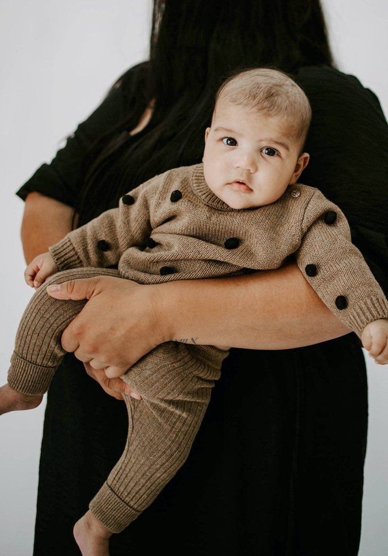Miann & Co Baby Texture Rib Legging - Chestnut