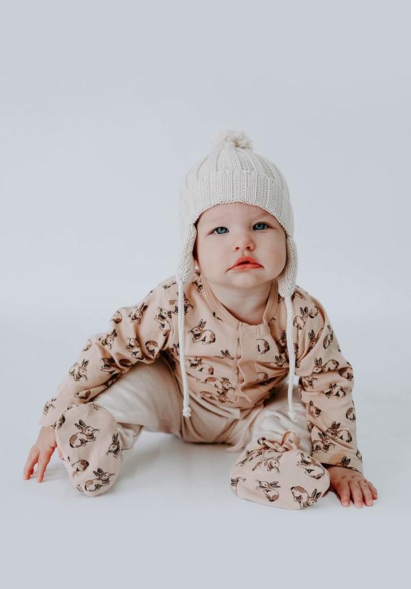 Load image into Gallery viewer, Miann &amp;amp; Co Organic Cotton Basic Long Sleeve Bodysuit - Marlow Bunny
