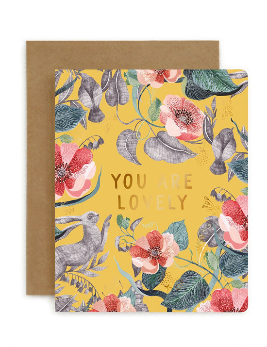 Bespoke Letterpress - Blomstra 'You are Lovely' Card