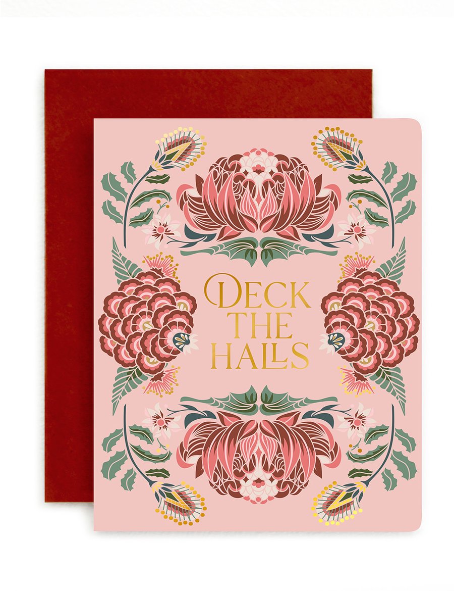 Bespoke Letterpress - Deck the Halls Christmas Card