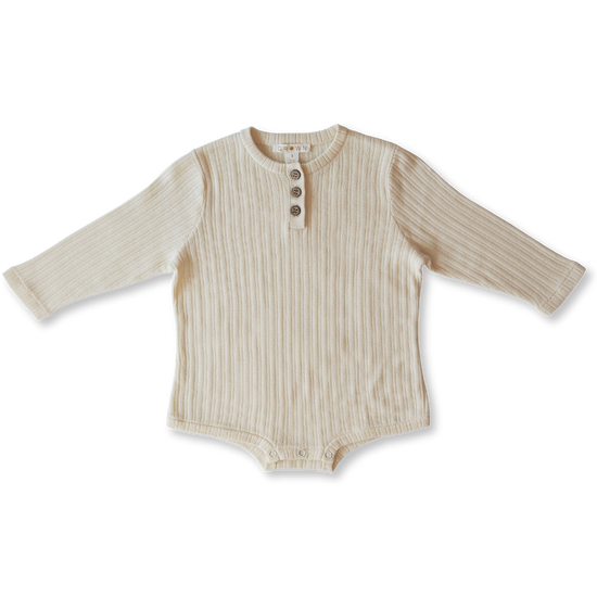 Grown - Ribbed Button Bodysuit (Milk)
