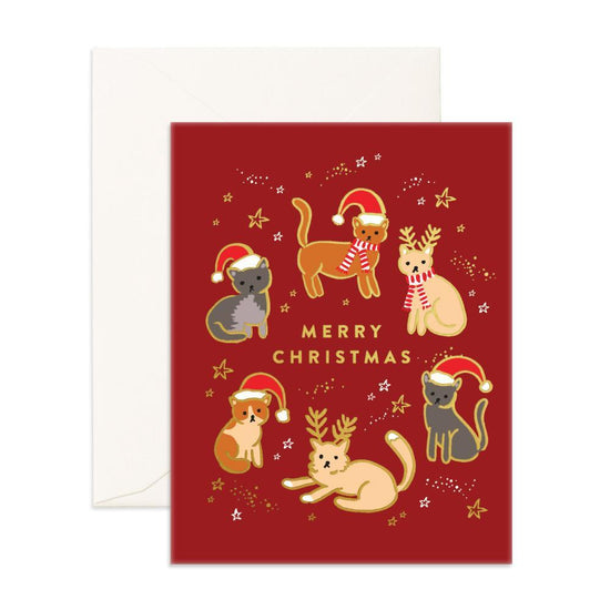 Fox & Fallow - Christmas Cats Foil Greeting Card