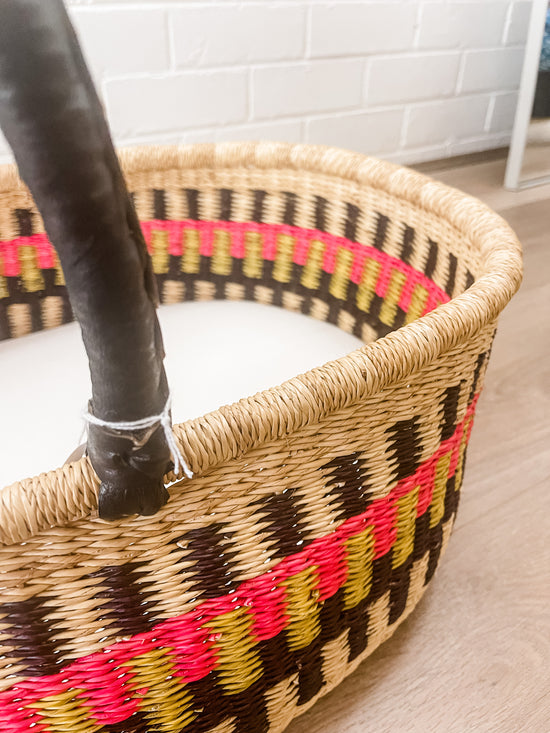 Hand-Woven Moses Basket (Colour Options)