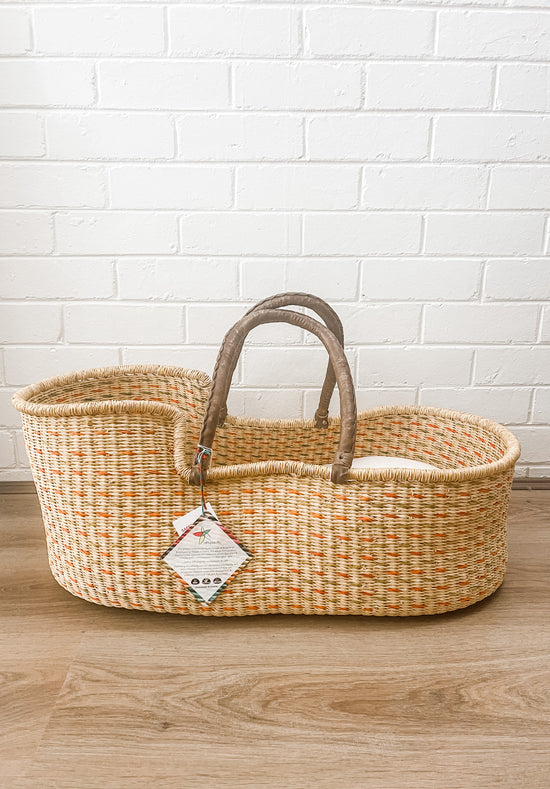 Hand-Woven Moses Basket (Colour Options)