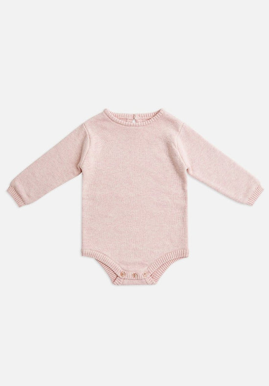Miann & Co Long Sleeve Knit Baby Suit - Petal