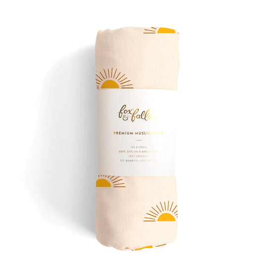 Fox & Fallow - Organic Muslin Wrap Swaddle (Suns Cream)