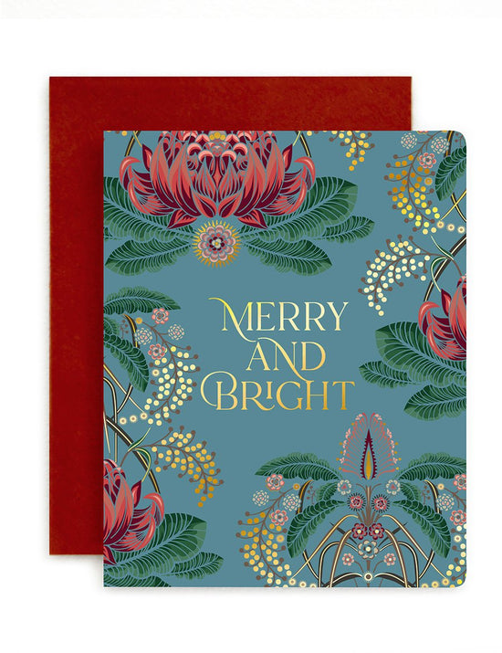 Bespoke Letterpress - Merry + Bright  Christmas Card