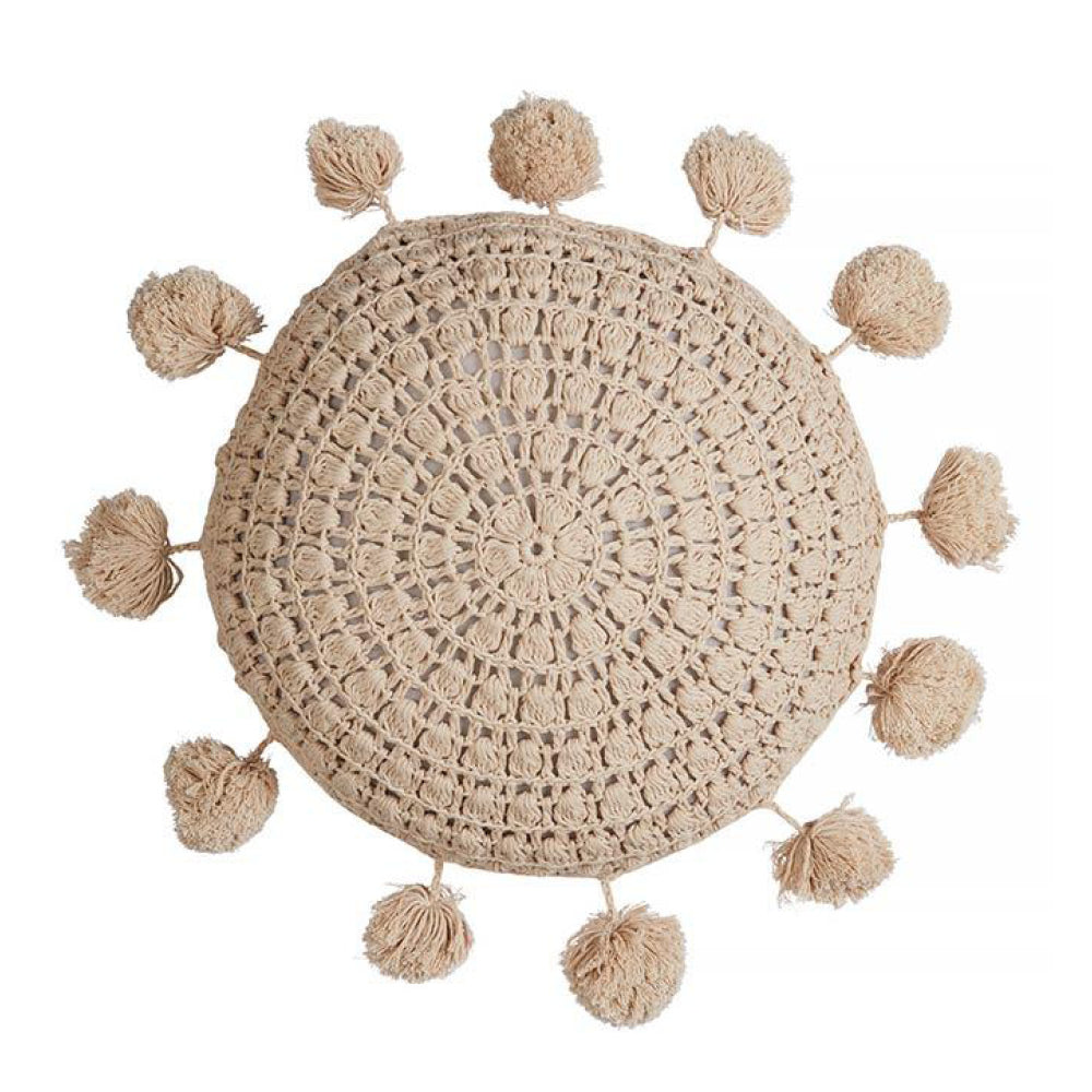 Load image into Gallery viewer, Miann &amp;amp; Co- Natural Pom Pom Cushion
